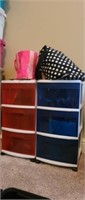 Lot of 2 sterilite drawers with misc items