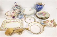 Group of hand painted china including Nippon,