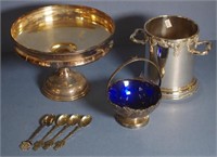 Three various pieces silver plated table ware