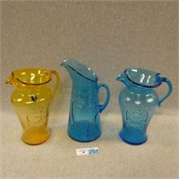 Kanawha Colored Glass Pitchers - 8.5"
