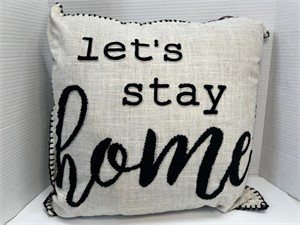 17" Throw Pillow "Let's Stay Home"