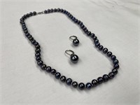 17" Japanese Akoya Black Pearl Necklace