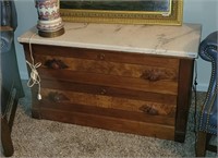 Marble Top Chest of Drawers 41" x 18" by 23" Tall