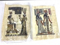 2 Painted Sheets Egyptian Papyrus
