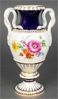 Meissen Porcelain Urn with Snake Motif Handles