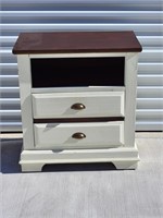 Two Drawer Side Table With Shelf