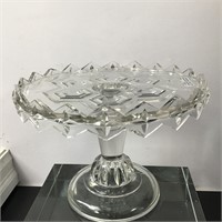 EARLY AMERICAN PRESSED GLASS CAKE STAND