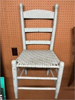 Vintage ladderback chair, Robins egg blue