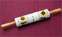 18" Sunflower Painted Porcelain Rolling Pin