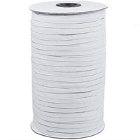 New 200 Yards 1/4 Inch White Braided Elastic Band