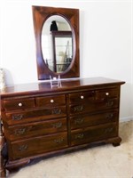 Dresser, 10 drawer + Wall Mirror