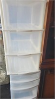 White plastic storage containers