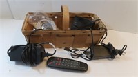 Misc Lot-Chargers, Remotes, Basket