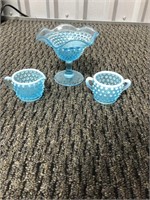 Blue Fenton Hobnail Glassware