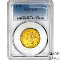 1853 $10 Gold Eagle PCGS XF45