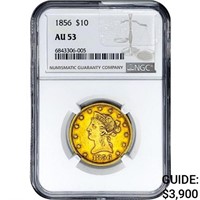 1856 $10 Gold Eagle NGC AU53