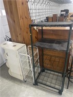 Metal shelf rack, vintage kitchen cabinet