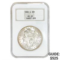 1880-S Morgan Silver Dollar NGC MS65