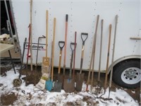 Shovels, racks, mop, & more