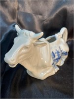 VTG German Hand Painted Porcelain Cow Pitcher