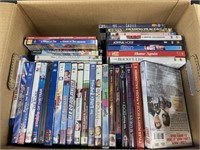 Large box lot of DVDs and Blue Rays including The