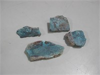 Four Raw Turquoise Pieces Largest 2.5"