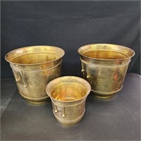 3 Brass Pots