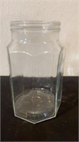 Vintage 8 Sided Clear Glass Jar - made in Italy