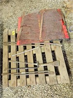 pallet with crow bars, tire tools, and (3)