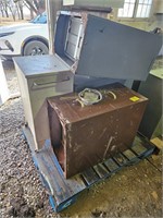 (3) 2-drawer filing cabinet and metal cabinet