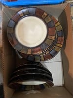 Box of dinner plates, salad plates and bowls. And