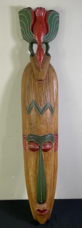 Large Carved Wood Tribal Mask
