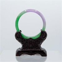 Chinese Fine Natural Lavender Green Jadeite Bangle