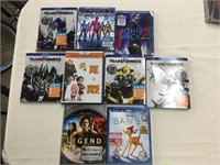 Multiple Blu-ray DVD movies