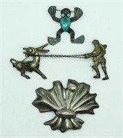 3 Sterling Vintage Brooches