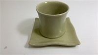 Demitasse Cup And Saucer Ceramic Light Green