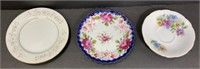 2 Plates 1 Saucer Ceramic Flower Design