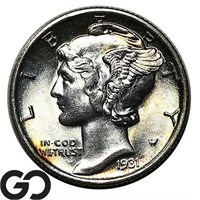 1931-S Mercury Dime, Lustrous Superb Gem BU