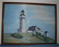 Sigre Oil on Canvas of Lighthouse