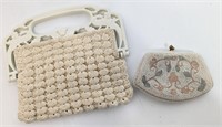 Crocheted Mini Handbag & Small Beaded Coin Purse