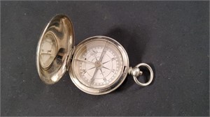 Vintage Pocket Compass Metal Case