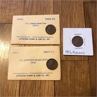 Early 1900's Lincoln Head Wheat Penny Coins