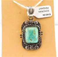 Sonoran Pendant Turquoise, Sterling Silver