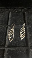 Sterling silver spiraled drop dangle earrings
