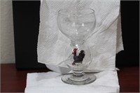 A Bimini Rooster Glass Goblet