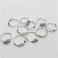 SILVER PACK OF 10  RING (~WEIGHT 17G)