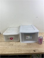 Two plastic storage containers