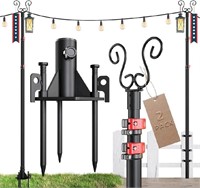 RUFLA String Light Poles for Outside - 2 Pack 10 F