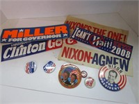 Political buttons & bumper stickers