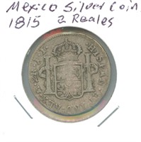 Mexico Silver Coin 1815 2 Reales